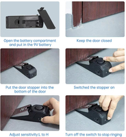 Mini alarme sans fil pour porte, alarme 120 dB, idéale pour la maison, système de sécurité avec cale de porte, système de blocage