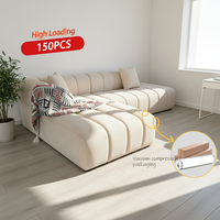 Canapé compressé de style européen, canapé-lit réglable en forme de L, design modulaire combiné avec des caractéristiques uniques, canapé de salon