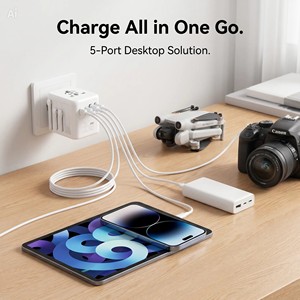 Caricatore Universale All-in-One con Convertitore <span class=keywords><strong>di</strong></span> Tensione Integrato, Spina Type-C, Adattatore da Viaggio 45W PD per Regno Unito, Stati Uniti, UE, Australia, per Dispositivi Elettronici ad Alta <span class=keywords><strong>Potenza</strong></span> - Product Image 2