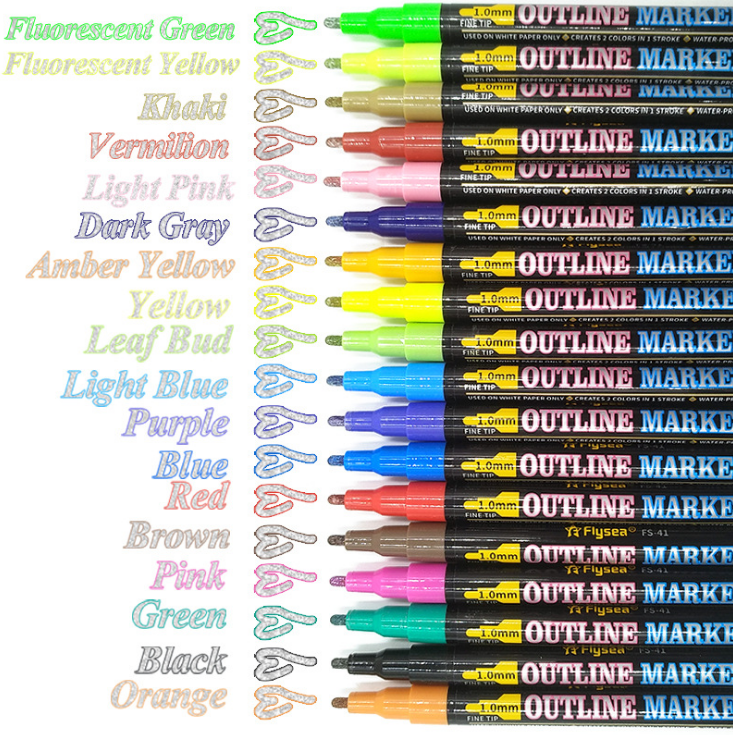 Pennarelli Glitter A Doppia Punta 24 Colori – Pennello E Punta Fine, Effetto Luccicante Per DIY E Scrapbooking