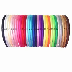 Assortiment de bandeaux mitigeurs pour enfants, emballage en tissu Satin, couvre-chef pour cheveux, accessoires de coiffure, 30 couleurs assorties, 120 pièces