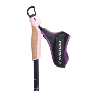 Gậy trượt tuyết địa hình WEIDO siêu nhẹ 100% sợi carbon, 1 đoạn, 130-175cm, màu hồng, tùy chỉnh, đầu bằng gỗ tungsten, dành cho trượt tuyết trên núi - Product Image 5