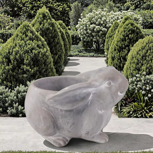 Réaliste intérieur/extérieur béton jardinières ciment Pots de fleurs maison jardin décoration Animal lapin lapin en forme de jardinières extérieures - Product Image 1