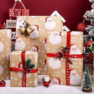 Christmas Wrapping <b>Paper</b> Kraft Wrapping <b>Paper</b> Cute Santa Claus Snowflake <b>Pattern</b> Wrapping <b>Paper</b> For Kid Girl Boy - Product Image 1