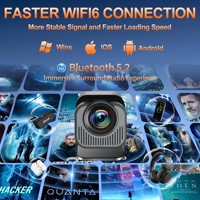 Mini projecteur portable HY320 avec système Android 12 LCD 720P, 200 lumens, 2 Go de RAM, processeur H713 pour home cinéma