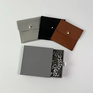 Custom Small Velvet Microfiber Envelope Jewelry Bag and <b>Box</b> with Embossed Logo 8*8cm for Bracelet and <b>Earring</b> Display - Product Image 6