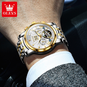 Olevs 9965 di lusso automatico orologio meccanico data calendario <span class=keywords><strong>in</strong></span> <span class=keywords><strong>acciaio</strong></span> inox <span class=keywords><strong>cinturino</strong></span> orologio da uomo Business Casual <span class=keywords><strong>smartwatch</strong></span> - Product Image 2