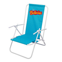 Chaise de plage brésilienne pliable à 2 positions, réglable en hauteur, en métal