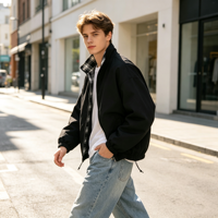 Veste à carreaux personnalisée coupe-vent vintage en polyester légère et décontractée pour homme – Vêtement de sport streetwear