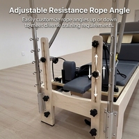 Tour de Pilates en bois d'érable de qualité supérieure, durable et réglable, avec demi-trapèze et lit semi-surélevé pour studio