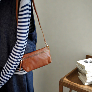 Handmade Genuine Leather Crossbody <b>Bag</b> Brown Vintage Style Zipper Closure Single Strap Women's Shoulder <b>Bag</b> Summer 2024 - Product Image 4