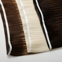 Extensions de cheveux invisibles Genius Weft en gros, longues, à bandes adhésives, en cheveux humains bruts vierges, grandes bandes adhésives, couleur marron