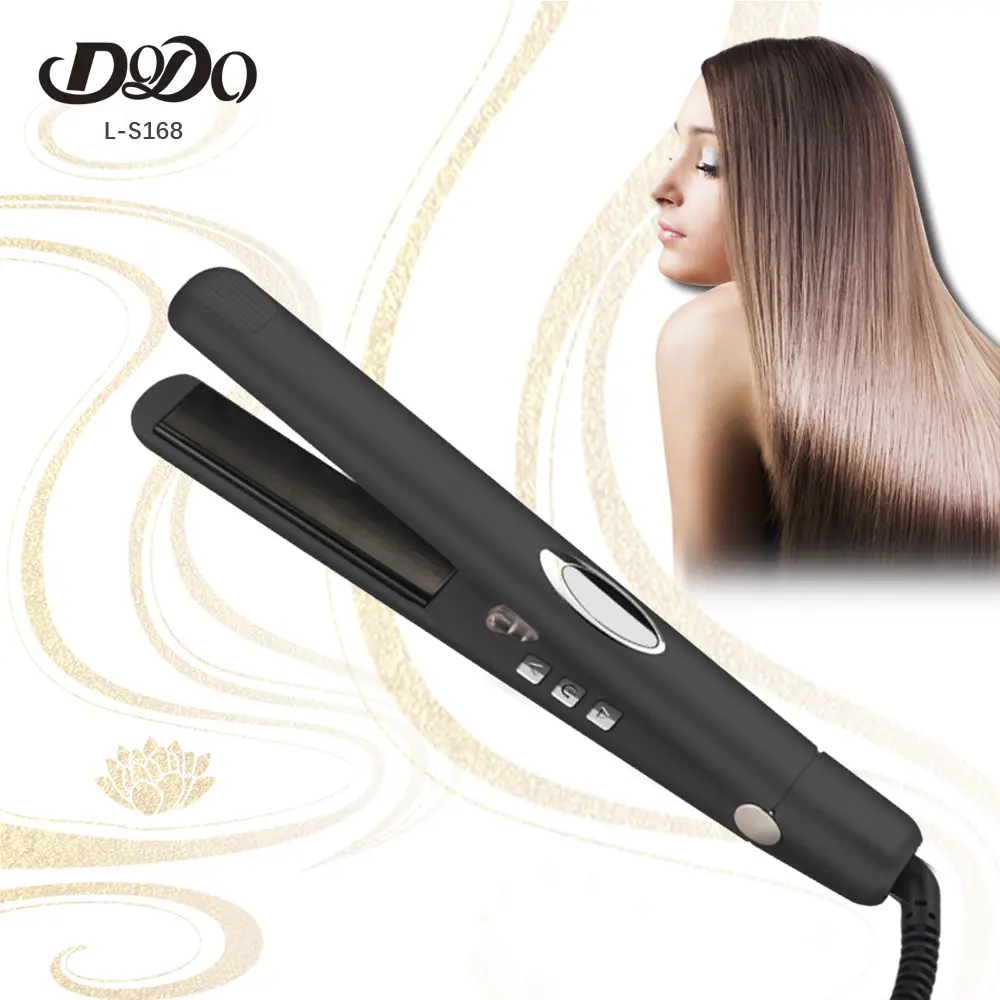 Far Infrared Negative Ion 1 Inch MCH Flexible Floating Plate Rechargeable Flat Iron Professional Curved Hair Iron