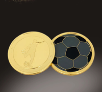 Pièce de monnaie en métal à double face gravée pour souvenirs sportifs de football et de badminton