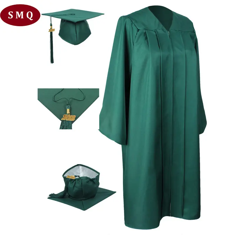 Venta al por mayor personalizado de alta calidad College University Academic Cap vestido de graduación para la escuela