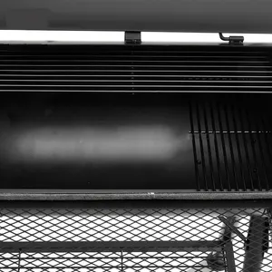 Mesin pemanggang BBQ arang Offset vertikal tugas berat penggunaan luar ruangan nyaman dengan roda untuk pengasap daging