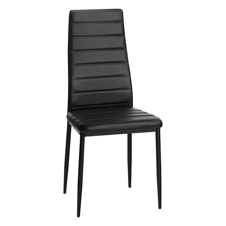 Chaise nordique moderne en tissu avec pied en métal noir touffeté pour salle à manger vente en gros