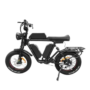 Yeasion Fat Tire EBike 1000W 52V Electric Mountain Bike 7 Speeds Full Suspension Hydraulic Disc Brake Ebike 3 Battery E-bike