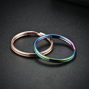 10 12 15 20 25 30 мм PVD покрытие 18k золото розовое золото черный из нержавеющей стали сплит брелоки - Product Image 6