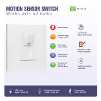 Interruptor con Sensor de Movimiento PIR Estándar del Reino Unido, Sensor de Luz con Retardo de Tiempo para Montaje en Pared, para Automatización de Iluminación y Ahorro de Energía