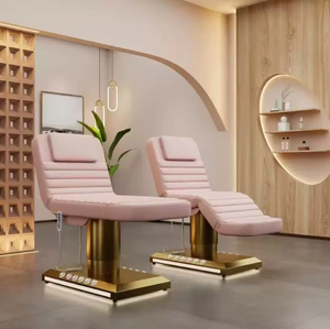Lit de beauté électrique au design moderne pour spa, salon, soins du visage, cils, traitement corporel, construction durable en PU et métal - Product Image 1