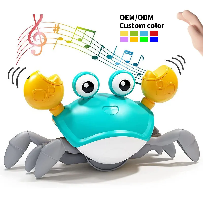 Zhorya neues Spielzeug Kleinkind Electric Runaway Crab Baby Crawling Crab Toy mit Musik und LED Light Up