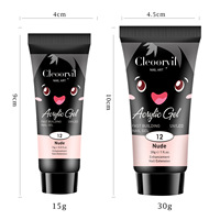 Kit de gel acrylique professionnel 15ml 30ml UV Cleoorvil 12 couleurs - Ensemble d'extension de gel poly pour ongles pour nail art DIY et salon