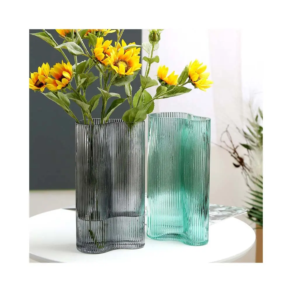2021卓上花瓶家の装飾ヨーロピアンスタイルの結婚式またはギフトダイニングテーブル大きなガラスの床の花瓶フラワーガラスの花瓶