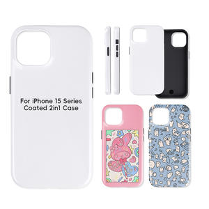 Funda para Teléfono <span class=keywords><strong>2</strong></span> en 1 con Recubrimiento para Sublimación, Funda Rígida de TPU y <span class=keywords><strong>PC</strong></span> para Sublimación, Funda Protectora para iPhone 15 Pro Max - Product Image 1