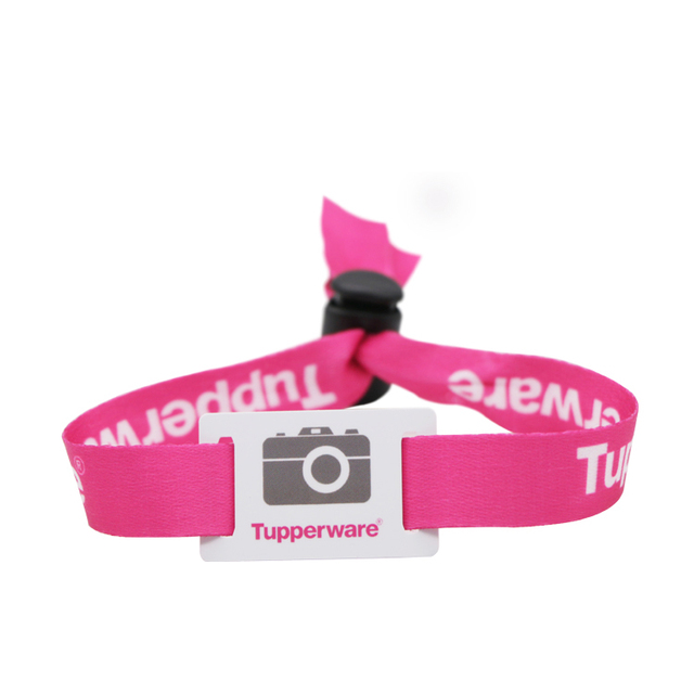 13.56mhz RFID NFC Disposable Woven Fabric Wristband Custom for Business Card Hotel Use Waterproof Event Access Control Cashless