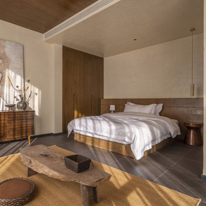 Muebles de dormitorio minimalistas de madera estilo boutique urbana, conjunto personalizado para diseño de espacios interiores de apartamentos y hoteles de alta gama. - Product Image 2