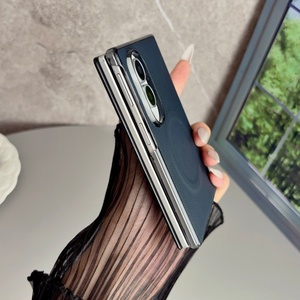 Étui de téléphone magnétique en cuir PU avec placage électrolytique avancé pour Samsung Z Fold 8 Ultra 5 6 7, compatible avec la charge sans fil, coque rigide antichoc - Product Image 3