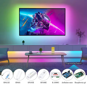 Ma Thuật RGB Đuổi Theo Màu Sắc Thông Minh IC 576LED Linh Hoạt Mật Độ Cao Đồng Phục COB <span class=keywords><strong>LED</strong></span> Strip Ánh Sáng Strings Cho Phòng Chơi Game Đảng Đồng - Product Image 5