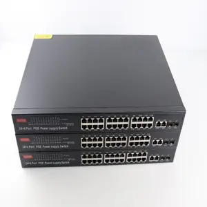 Fabriklieferant neue Marke 2024 kabelgebundenes LAN 2 Injektornetzwerk Ethernet Gigabit Poe Switch 24 Port
