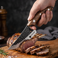 Little Cook 6 inch Vikingmes 50CrMoV15 roestvrij staal gehamerde afwerking vingergat palissander handvat vleesmes keukenmes