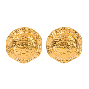 Pendientes <span class=keywords><strong>de</strong></span> <span class=keywords><strong>Oro</strong></span> <span class=keywords><strong>de</strong></span> 18k con Forma <span class=keywords><strong>de</strong></span> Sombrero <span class=keywords><strong>de</strong></span> Pescador para Mujer, Pendientes con Textura Martillada - Product Image 1
