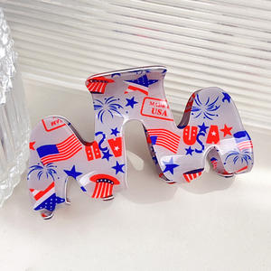 กิ๊บติดผมทรงอเมริกันแบบใหม่ ดีไซน์ดาวเรขาคณิต ครึ่งวงกลม สี่เหลี่ยม โปร่ง กิ๊บหนีบผมสำหรับงานปาร์ตี้ รูปทรงฉลาม - Product Image 6