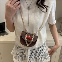 Sac à bandoulière mini tendance en cuir PU pour enfants, motif cerise, avec porte-monnaie et chaîne