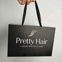 Boîte cadeau en papier pour extensions de cheveux avec fermeture magnétique en carton, taille personnalisée, logo personnalisé, boîte de luxe pour perruque avec doublure en satin