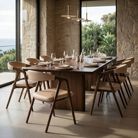 Chaises de salle à manger personnalisées, accoudoir nordique en bois massif, chaise de restaurant simple
