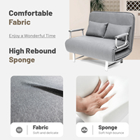 Sofá Cama Plegable Contemporáneo para Oficina y Sala de Estar, Sillón Convertible, Sofá Cama Plegable Personalizado
