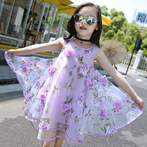 Vêtements de boutique pour enfants en gros, robes de demoiselle d'honneur pour filles en mousseline de soie à fleurs et strass, prêtes à porter, pas chères, par Aliexpress Chine - Product Image 5