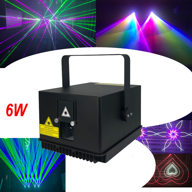 6W RGB Mini Laser Light with DMX512 Control IP33 Rated High CRI 90 60 Scan Angle for Stage DJ Disco & Party Lighting