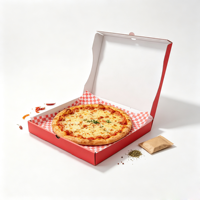 Caja de Pizza Roja para Llevar y Entregar, Ecológica, Corrugada, con Logotipo Personalizado, Impresión a Cuatro Colores, Alta Calidad, Venta al Por Mayor, SP3953