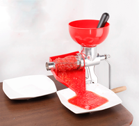 Handmatige tomatenpuree- en sapmachine van aluminium, handmatige fruitpers