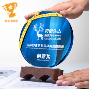 Trophée Rond en Cristal Gravé au Laser avec Impression Numérique – Récompense Durable pour Agents, Magasins, Particuliers, Équipes, Franchises, Entreprises - Product Image 5