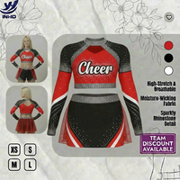 Tenue de cheerleading performante avec strass, imprimé métallique, ensemble complet en spandex haute élasticité pour concours de danse