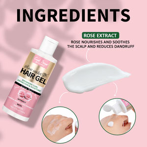 150ml/400ml label privé gel capillaire à l'<span class=keywords><strong>eau</strong></span> <span class=keywords><strong>de</strong></span> <span class=keywords><strong>rose</strong></span> tenue forte coiffant bio pour la définition des boucles crème pour africain - Product Image 2