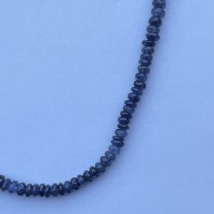 8mm 10mm Natural Blue Iolite Smooth Rondelle Beaded Gemstone Strand Necklace <b>Gold</b> Plated AAA Quality Ethnic Gift Wedding Jewelry - Product Image 5