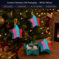 Boîtes d'emballage en carton rigide en forme d'étoile pentagramme personnalisées, boîtes décoratives pour bonbons, boîtes cadeaux de Noël, boîtes cadeaux pour sachets de thé